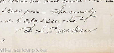 L. L. JENKINS PORTLAND MAINE ANTIQUE AUTOGRAPH SIGNED YALE COLLEGE GRAD LETTER - K-townConsignments