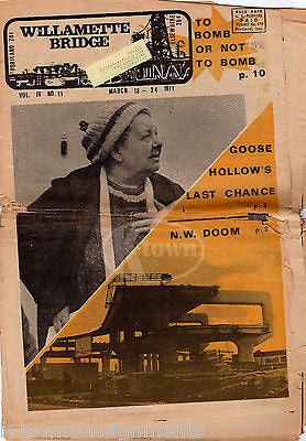 WILLAMETTE BRIDGE 1971 GOOSE HOLLOW CIVIL RIGHTS UNDERGROUND HIPPIE NEWSPAPER - K-townConsignments