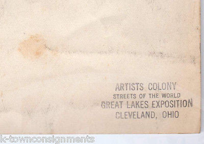 GREAT LAKES EXPOSITION OHIO ARTIST SIGNED HAND DRAWN SKETCH OF PROPAGANDA ARTIST - K-townConsignments