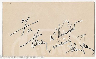 JOHNNY GREEN BIG BAND ORCHESTRA LEADER SONGWRITER VINTAGE AUTOGRAPH SIGNED CARD - K-townConsignments