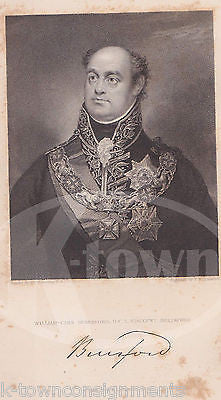 VISCOUNT WILLIAM-CARR BERESFORD EUROPE ROYALTY ANTIQUE GRAPHIC ENGRAVING PRINT - K-townConsignments