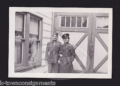 CUTE WAC MILITARY COUPLE VINTAGE WWII WOMAN IN UNIFORM HOMEFRONT SNAPSHOT PHOTO - K-townConsignments
