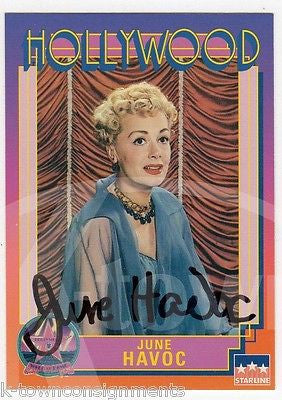 JUNE HAVOC VAUDEVILLE TV & MOVIE ACTRESS VINTAGE AUTOGRAPH SIGNED COLLECTOR CARD - K-townConsignments