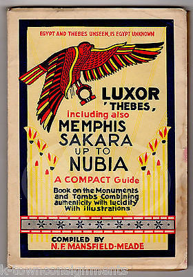 LUXOR THEBES SAKARA NUBIA EGYPTIAN PHARAOHS VINTAGE TRAVEL GUIDE BOOK & MAP 1953 - K-townConsignments