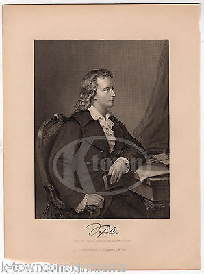 FRIEDRICH SCHILLER GERMAN POET ANTIQUE PORTRAIT ENGRAVING PRINT BIO - K-townConsignments