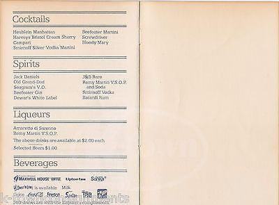 TWA TRANS WORLD AIRLINES VINTAGE GRAPHIC ADVERTISING IN FLIGHT FULL DINNER MENU - K-townConsignments