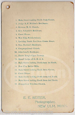 NEW ULM MINNESOTA SCENIC VIEWS 3 ANTIQUE SOUVENIR CABINET CARD PHOTOGRAPHS - K-townConsignments