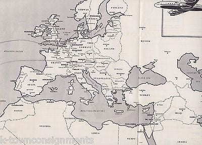 TWA TRANS WORLD AIRLINES VINTAGE UNUSED ITINERARY GRAPHIC ADVERTISING SHEET - K-townConsignments