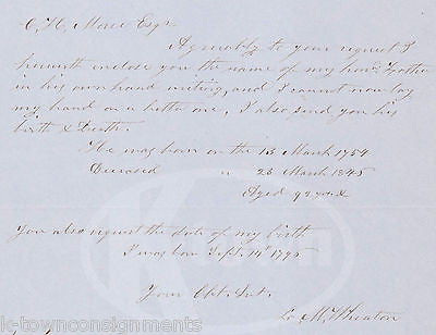 LABAN WHEATON COLLEGE FOUNDER WAR 1812 CONGRESS AUTOGRAPH SIGNED LETTER 1853 - K-townConsignments