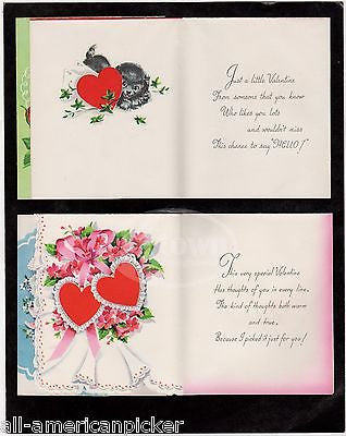 CUTE PUPPY DOG & HEARTS VINTAGE VALENTINE'S DAY GREETING CARD SALES DISPLAY - K-townConsignments