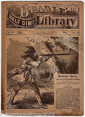 HAWKEYE HARRY WESTERN FRONTIER INDIAN FIGHTER ANTIQUE WESTERN STORIES MAGAZINE - K-townConsignments