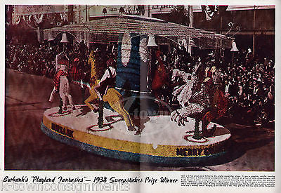 PASADENA TOURNAMENT OF ROSES FLOWER PARADE ANTIQUE PICTURE MAGAZINE PROGRAM 1938 - K-townConsignments