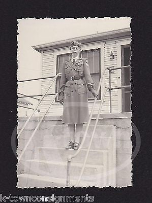 WWII WAC MILITARY WOMEN IN UNIFORM VINTAGE AMERICANA HOMEFRONT SNAPSHOT PHOTOS - K-townConsignments