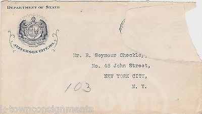 CORNELIUS ROACH JEFFERSON CITY MISSOURI ANTIQUE AUTOGRAPH SIGNED STATIONERY NOTE - K-townConsignments