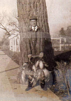 CUTE LITTLE GIRL OLD PORCELAIN DOLL & MAN DUCK HUNTING ANTIQUE SNAPSHOT PHOTOS - K-townConsignments