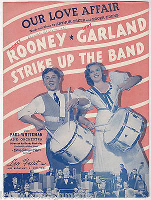JUDY GARLAND MICKEY ROONEY OUR LOVE AFFAIR VINTAGE GRAPHIC SHEET MUSIC 1940 - K-townConsignments