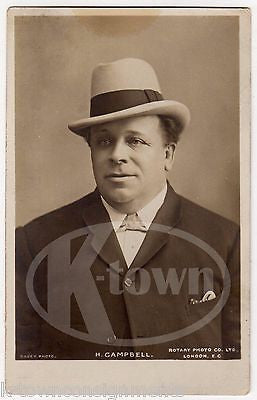 H. CAMPBELL THEATRE STAGE ACTOR IN SUIT & HAR ANTIQUE REAL PHOTO POSTCARD RPPC - K-townConsignments