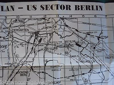 BERLIN GERMANY US SECTOR HEADQUARTERS INFORMATION GUIDE & TWO FOLD-OUT MAPS - K-townConsignments