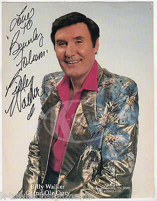 BILLY WALKER COUNTRY WESTERN MUSIC SINGER VINTAGE AUTOGRAPH SIGNED PHOTO PRINT - K-townConsignments