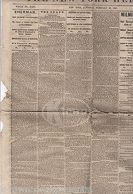 SHERMAN'S MARCH WILMINGTON BATTLE & CAPTAIN BEALL EXECUTION CIVIL WAR NEWSPAPER - K-townConsignments