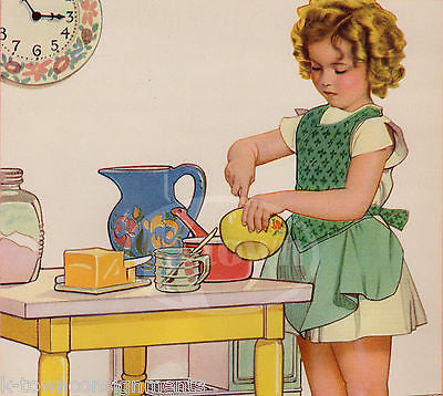 SHIRLEY TEMPLE CUTE KITCHEN COOKING APRON ANTIQUE GRAPHIC ILLUSTRATION PRINT - K-townConsignments