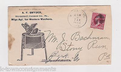 WESTERN WASHERS EARLY WASHING MACHINE ANTIQUE ADVERTISING STAMPED MAIL COVER - K-townConsignments