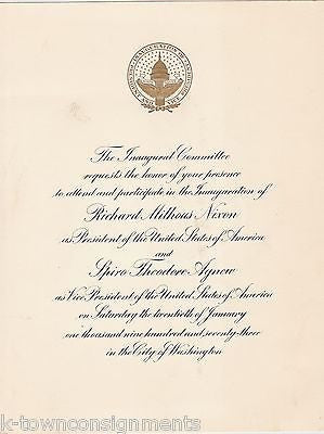 RICHARD NIXON SPIRO AGNEW VINTAGE PRESIDENT INAUGURATION INVITATION 1973 - K-townConsignments