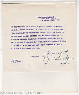 JIMMY DURANTE & COPACABANA GIRLS BOARD AMERICAN AIRLINES FLIGHT PRESS PHOTO 1954 - K-townConsignments