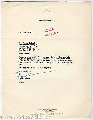LARRY ROMAN COLUMBIA PICTURES PLAYWRIGHT AUTOGRAPH SIGNED COCA COLA LETTERHEAD - K-townConsignments
