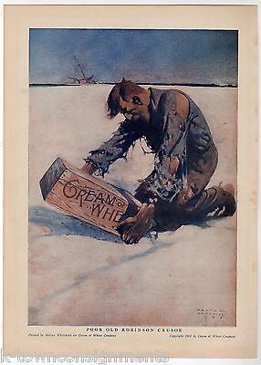 ROBINSON CRUSOE NC WYETH CREAM OF WHEAT VINTAGE GRAPHIC ADVERTISING POSTER PRINT - K-townConsignments