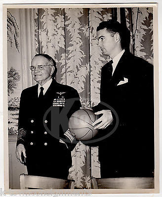 NAVY FLEET ADMIRAL BILL HALSEY BASKETBALL USS ORISKANY SHIP LAUNCH FILE PHOTO - K-townConsignments