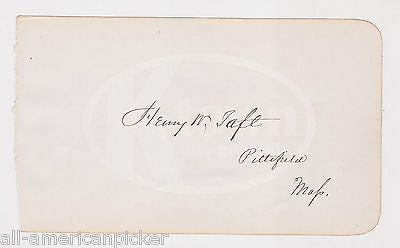 HENRY WALBRIDGE TAFT PITTSFIELD MASS LAWYER & AUTOGRAPH COLLECTOR SIGNATURE PAGE - K-townConsignments