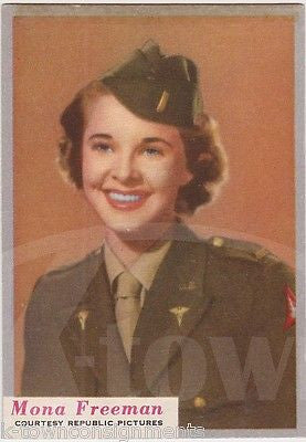 MONA FREEMAN DOUBLE INDEMNITY MOVIE ACTRESS WWII WAC UNIFORM WHO-Z-AT STAR CARD - K-townConsignments