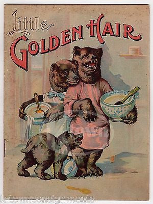 LITTLE GOLDEN HAIR GOLDILOCKS & THE THREE BEARS ANTIQUE ILLUSTRATED STORY BOOK - K-townConsignments