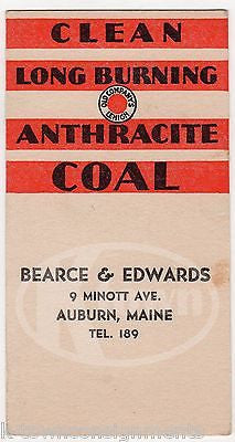 LEHIGH ANTHRACITE COAL AUBURN MAINE VINTAGE GRAPHIC ADVERTISING INK BLOTTER - K-townConsignments