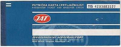 JUGOSLAVIA AIR TRANSPORT AIRLINE VINTAGE GRAPHIC ADVERTISING FLIGHT TICKET STUB - K-townConsignments