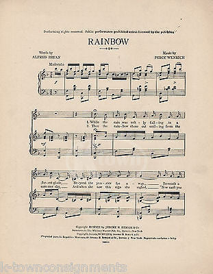 RAINBOW SONG NATIVE AMERICAN SQUAW ANTIQUE GRAPHIC ILLUSTRATED SHEET MUSIC 1908 - K-townConsignments