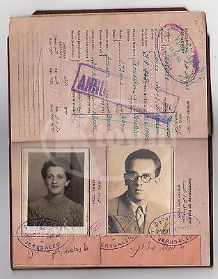 WWII CANCELLED BRITISH PALESTINE BRASIL PASSPORT JEWISH TRAVEL DOCUMENTS 1944 - K-townConsignments