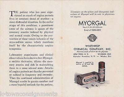 MYORGAL NUCLADEN WINTHROP PHARMACEUTICAL MEDICINE GRAPHIC ADVERTISING FLYER - K-townConsignments