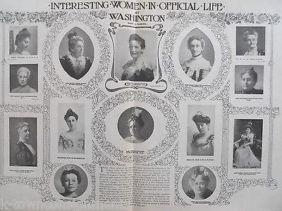 EDITH ROOSEVELT WOMEN OF WASHINGTON DC WIVES ANTIQUE NEWS MAGAZINE POSTER PRINT - K-townConsignments