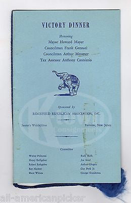 RIDGEFIELD NEW JERSEY REPUBLICAN PARTY VICTORY DINNER VINTAGE EVENING PROGRAM - K-townConsignments