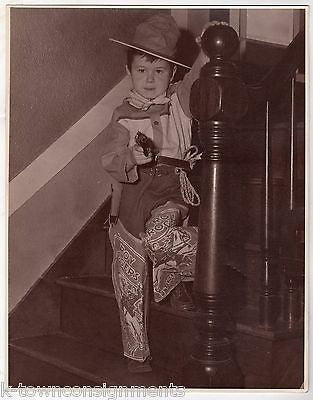 ROY ROGERS & TRIGGER CHRISTMAS MORNING BOY IN COSTUME LARGE VINTAGE PHOTO 11x14 - K-townConsignments
