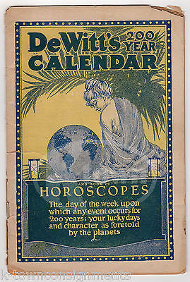 DeWITT'S 200 YEAR CALENDAR HOROSCOPE & QUACK MEDICINE ANTIQUE ADVERTISING BOOK - K-townConsignments