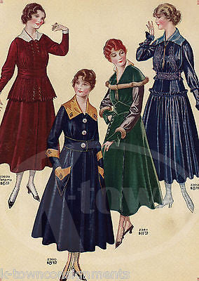 LADIES FANCY DRESSES WOMENS FASHIONS ANTIQUE GRAPHIC ADVERTISING CATALOG PRINT - K-townConsignments