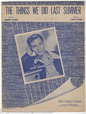 FRANK SINATRA THINGS WE DID LAST SUMMER VINTAGE GRAPHIC SHEET MUSIC & LYRICS - K-townConsignments