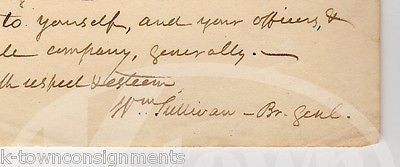 MASSACHUSETTS BRIGADIER GENERAL WILLIAM SULLIVAN AUTOGRAPH SIGNED LETTER 1822 - K-townConsignments