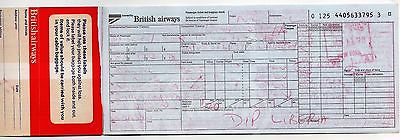 BRITISH AIRWAYS AIRLINE LIBERIA VINTAGE GRAPHIC ADVERTISING FLIGHT TICKET STUB - K-townConsignments