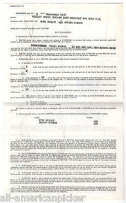 HERB MILLER FRANK SINATRA SONGWRITER ORIGINAL AUTOGRAPH SIGNED MUSIC CONTRACT - K-townConsignments