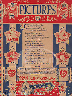 COLGATE TOOTHPASTE DENTAL CREAM ANTIQUE PATRIOTIC GRAPHIC ADVERTISING PRINT - K-townConsignments