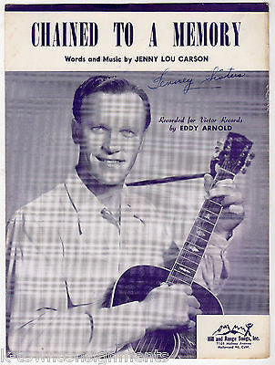 CHAINED TO A MEMORY EDDY ARNOLD VINTAGE VICTOR RECORDS SHEET MUSIC 1946 - K-townConsignments